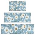 thumbnail image 1 of Lightblue Daisy Flower Green Leaves Pattern Kitchen Rugs Sets Of 3,Kitchen Runner Rugs Non Skid Washable,Decorative Kitchen Floor Mats for Kitchen,Sink,Laundry,17"x30"+ 17"x47" + 17"x59", 1 of 6
