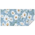 thumbnail image 1 of Lightblue Daisy Flower Green Leaves Pattern Rectangle Tablecloth 60"x120",Waterproof Polyester Rectangle Table Cloth, Wipeable Spillproof Polyester Tablecloth for Dining, Camping, Indoor and Outdoor, 1 of 6