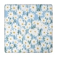 thumbnail image 1 of Lightblue Daisy Flower Green Stems Pattern Square Fitted Tablecloth with Elastic Edge,Square Table Cover,Washable Elastic Table Cover for Home Kitchen Party Decor 34"x34", 1 of 6