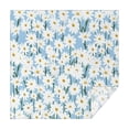 thumbnail image 1 of Lightblue Daisy Flower Green Stems Pattern Square Tablecloth,Waterproof Square Table Cover,Wipeable Spillproof Washable Table Cover for Home Kitchen Party Decor 52"x52"(132x132cm), 1 of 6