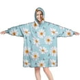 thumbnail image 1 of Lightblue Daisy Flower Purple Petals Pattern Wearable Oversized Blanket,Wearable Blanket Hoodie for Adults,Cozy Hooded Blankets with Super Pockets,Super Warm Fuzzy Pullover for Women & Men, 1 of 6