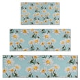 thumbnail image 1 of Lightblue Daisy Flower Yellow Centers Pattern Kitchen Rugs Sets Of 3,Kitchen Runner Rugs Non Skid Washable,Decorative Kitchen Floor Mats for Kitchen,Sink,Laundry,17"x30"+ 17"x47" + 17"x59", 1 of 6