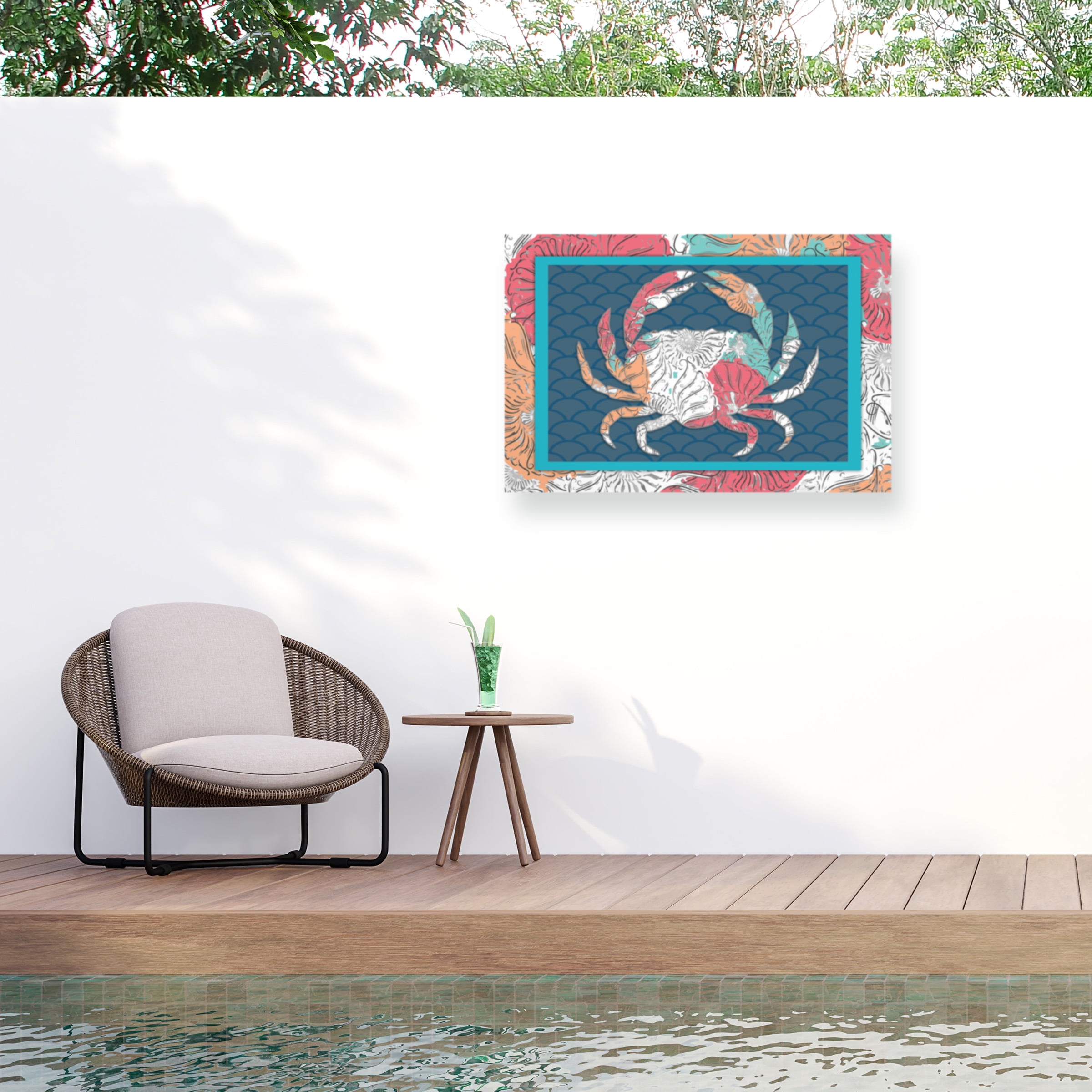 Lightboxjournal 'Framed Crab' Outdoor Canvas 16x24