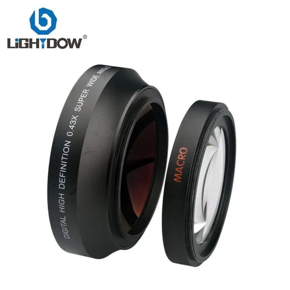 Lightdow 0.43x 67mm 72mm HD Super Wide Angle Additional Lens with Macro Portion Affiliated Lens Compatible with Cannon Nikon Camera Lens