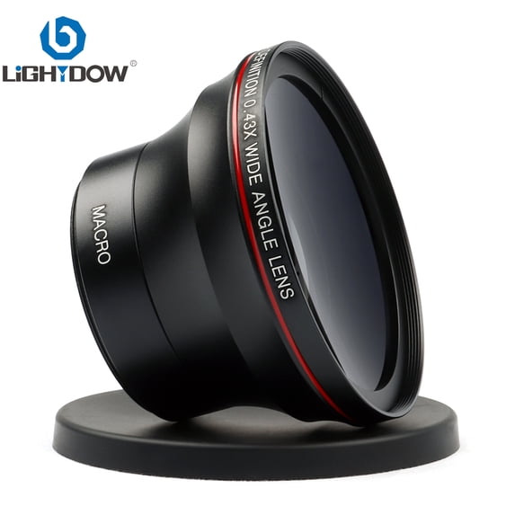 Lightdow 49mm/52mm/55mm/58MM 0.43x High-Definition Wide Angle + Macro Lens Attachment for Cannon Nikon Camera Lens