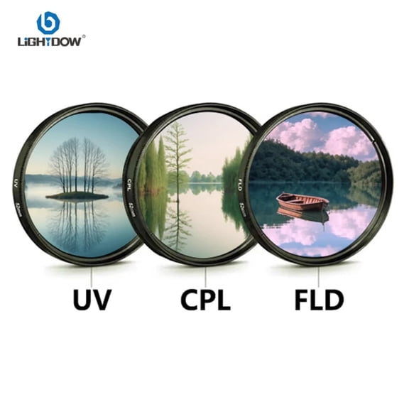 Lightdow UV+CPL+FLD 3 in 1 Lens Filter Set with Bag 49mm 52mm 77mm 82 mm for Cannon Nikon Pentax Camera Lens