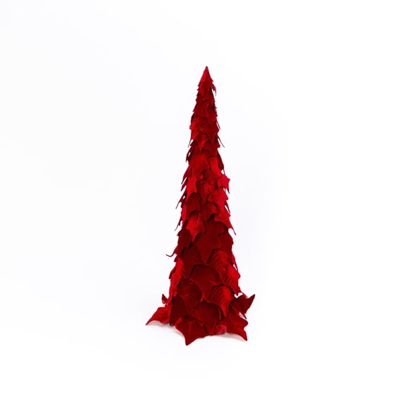 Lighted 36 in H Holiday Velvet Poinsettia Tree