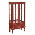 thumbnail image 1 of Lighted 6-Tier Glass Curio Cabinet with 2 Doors, 1 Drawer & Anti-Tip Strap, Adjustable Shelves, Cherry Finish, 1 of 17