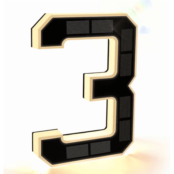 Lighted Address Sign, Solar Powered, 10 in Led Digit, House Address Sign, Address Plaque, Black Wall Decor, Silver Edge, Outdoor Mounting, Single Digit, 1 Pc