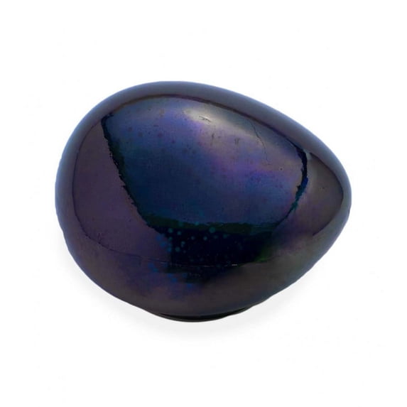 Lighted Art Glass Decorative Glowing Garden Rocks - 6.75 L x 5.5 W x 5 H Blue