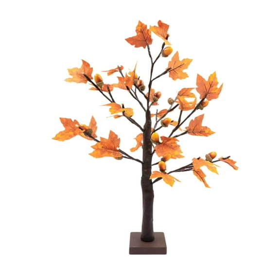 Lighted Artificial Maple Tree, Fall Tree for Indoor Autumn Home Decor, Thanksgiving Centerpiece, Cozy Autumn Festival Table Accent