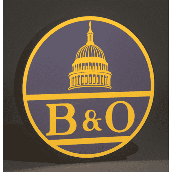 Lighted B&O Railroad Sign - Approx. 9" Wide