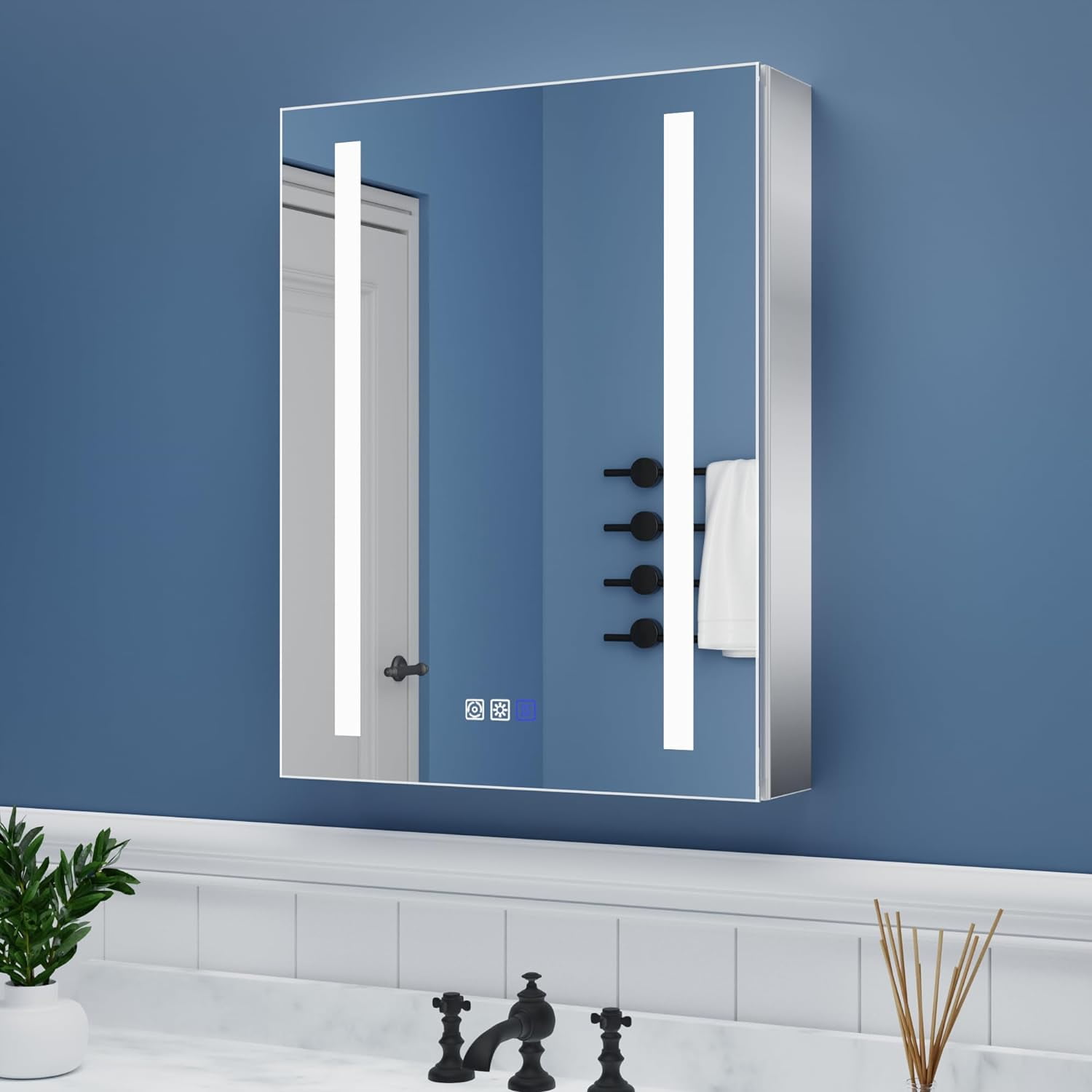 Lighted Bathroom Medicie Cabiet, 20 x 26 Ich, Recessed or Surface led