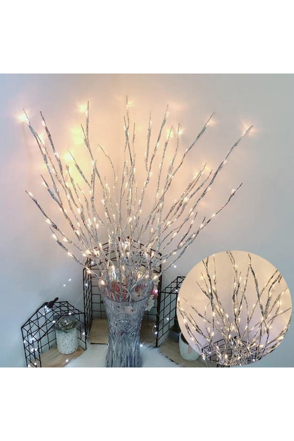 Lighted Birch Branches with Battery Operated 30IN Warm White 20 LED Fairy Lights, Artificial Decorative Branch Lights for Home and Holiday Decoration Indoor Outdoor
