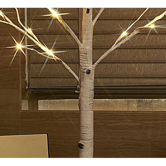Lighted Birch Tree Plug in 4FT 72 LED White Twig Tree with Lights for Thanksgiving Christmas Room Decorations Indoor Outdoor