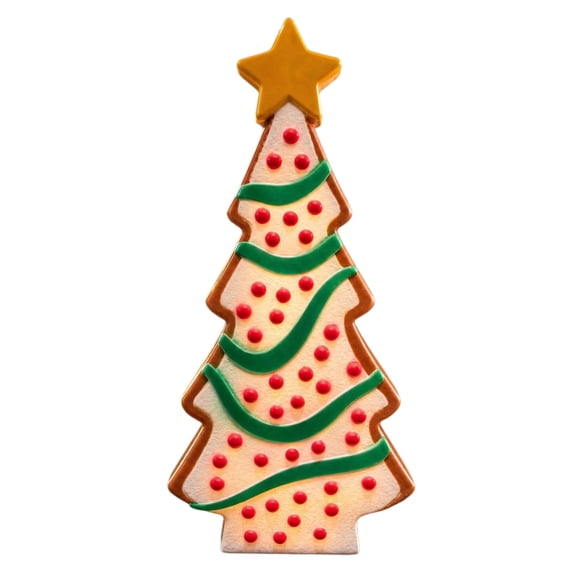 Lighted Blow Mold Gingerbread Tree Indooor Christmas Decoration, Multicolor, 7.87", By Hotyverty