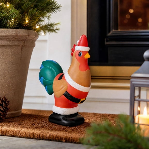 Lighted Blow Mold Rooster indoor/Outdoor Christmas Decoration,