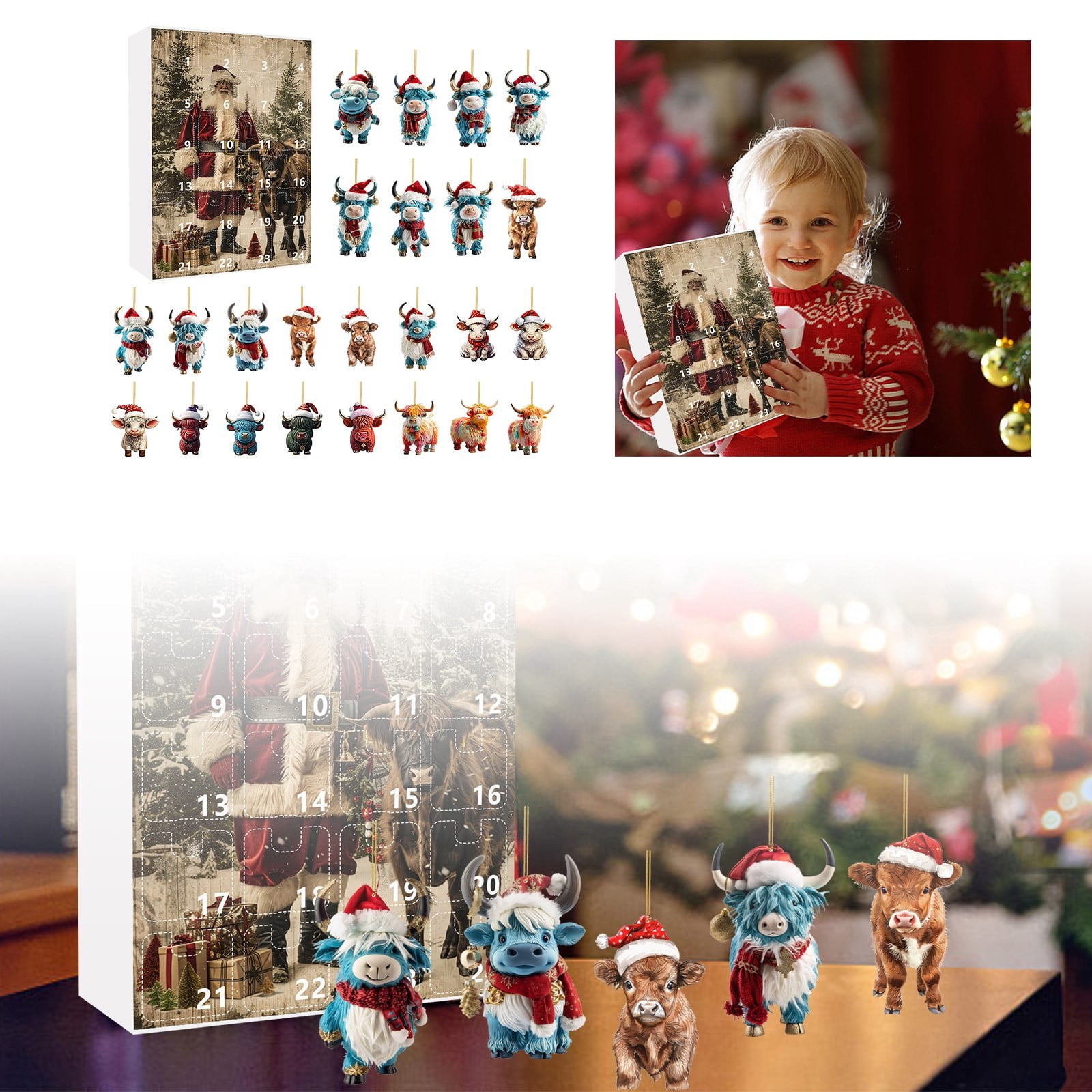 Lighted Branches Battery Operated with Timer And Remote Christmas Count down Calendar with