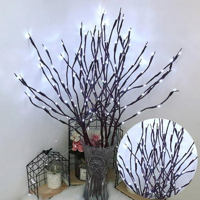 Lighted Branches for Vases, DIY Twig Pathway Lights with 20 LED Bulbs