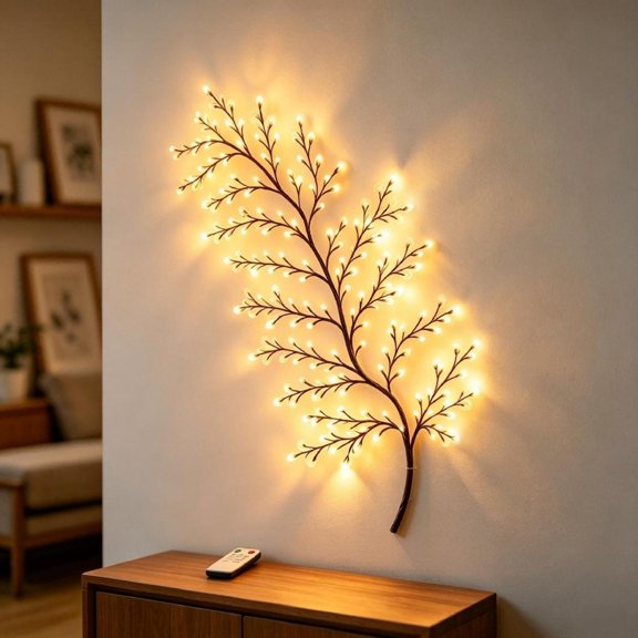 Lighted Branches with Remote,Vine Lights for Wall,Christmas Wall Decor,8 Modes Artificial Vine String Lights,Twinkle Tree,1 & 2 Pack,4.9/5.9/7.5 ft