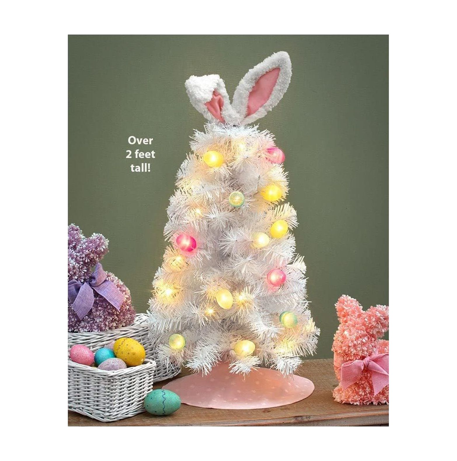 Lighted Bunny 26" Tree with Lighted Easter Eggs and Rabbit Ears