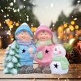 thumbnail image 1 of Lighted Ceramic Christmas Figurine Cute Light Up Boy Girl Tree Snowman Statue for Holiday Winter Indoor Mantel Tabletop Fireplace Decor, 1 of 7