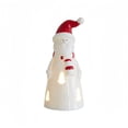 thumbnail image 1 of Lighted Ceramic Christmas Santa Decor, 1Pc White Christmas Santa with Lights Xmas Figurine for Tabletop Mantel Shelf Fireplace Holiday Decorations for Home and Gift, 1 of 6