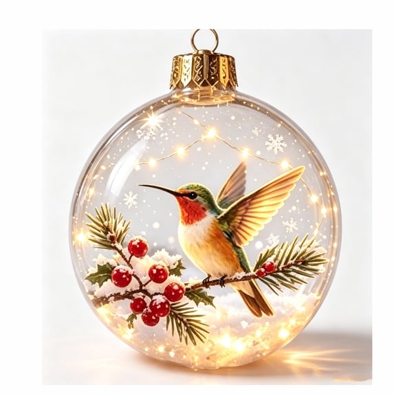 Lighted Christmas Ball Ornaments Battery Operated LED Glowing Xmas Tree Baubles For Holiday Window Ceiling Decor