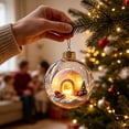 thumbnail image 1 of Lighted Christmas Ball Ornaments Clear Miniature Winter Scene Baubles with Glowing LED for Holiday Tree Decor, 1 of 7