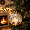 thumbnail image 1 of Lighted Christmas Ball Ornaments Clear Miniature Winter Scene Baubles with Glowing LED for Holiday Tree Decor, 1 of 7