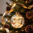 thumbnail image 1 of Lighted Christmas Ball Ornaments Clear Miniature Winter Scene Baubles with Glowing LED for Holiday Tree Decor, 1 of 7