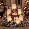 thumbnail image 1 of Lighted Christmas Centerpiece with Flameless Candle Glow, Festive Holiday Tabletop Decor for Dining Table, Mantel & Shelf, 1 of 3