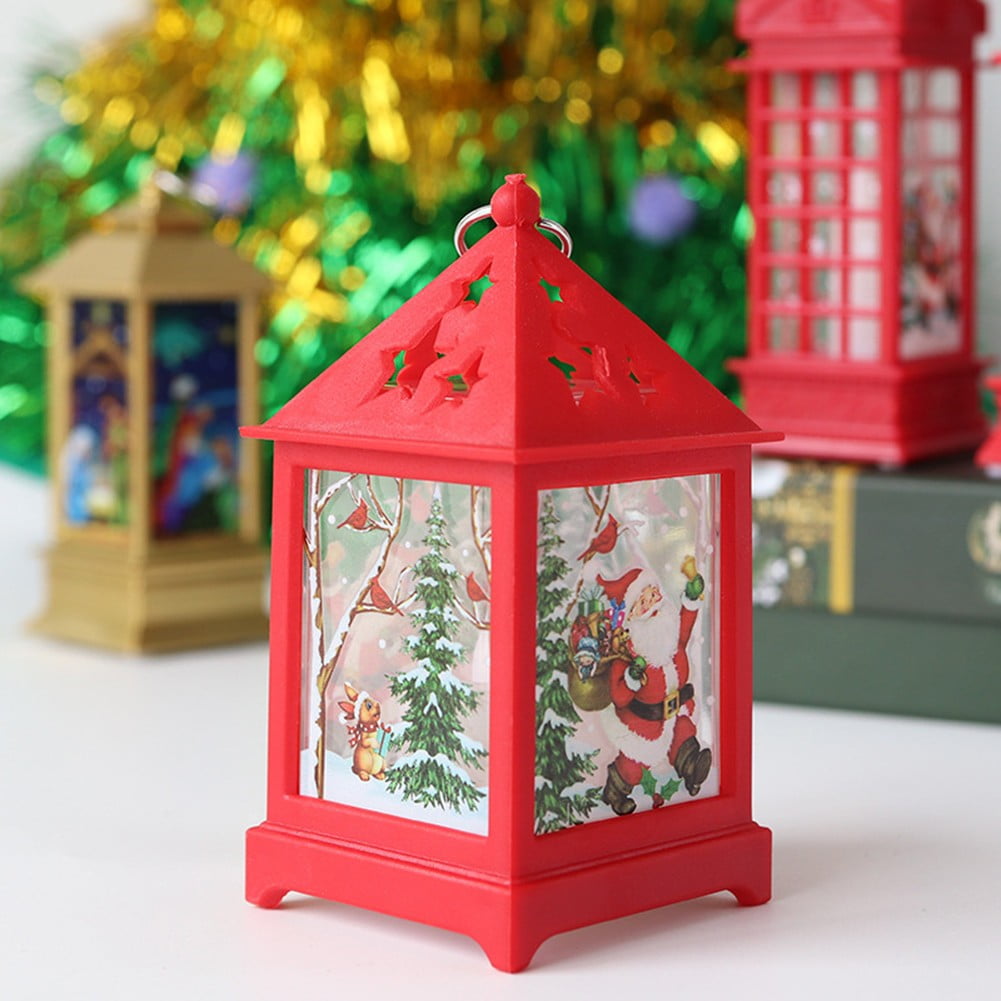 Christmas Decorative Lantern Snow Globe Christmas Decorations Indoor Outdoor Flashing Candle Lights, Dining Table Fireplace Decoration Hanging Candle