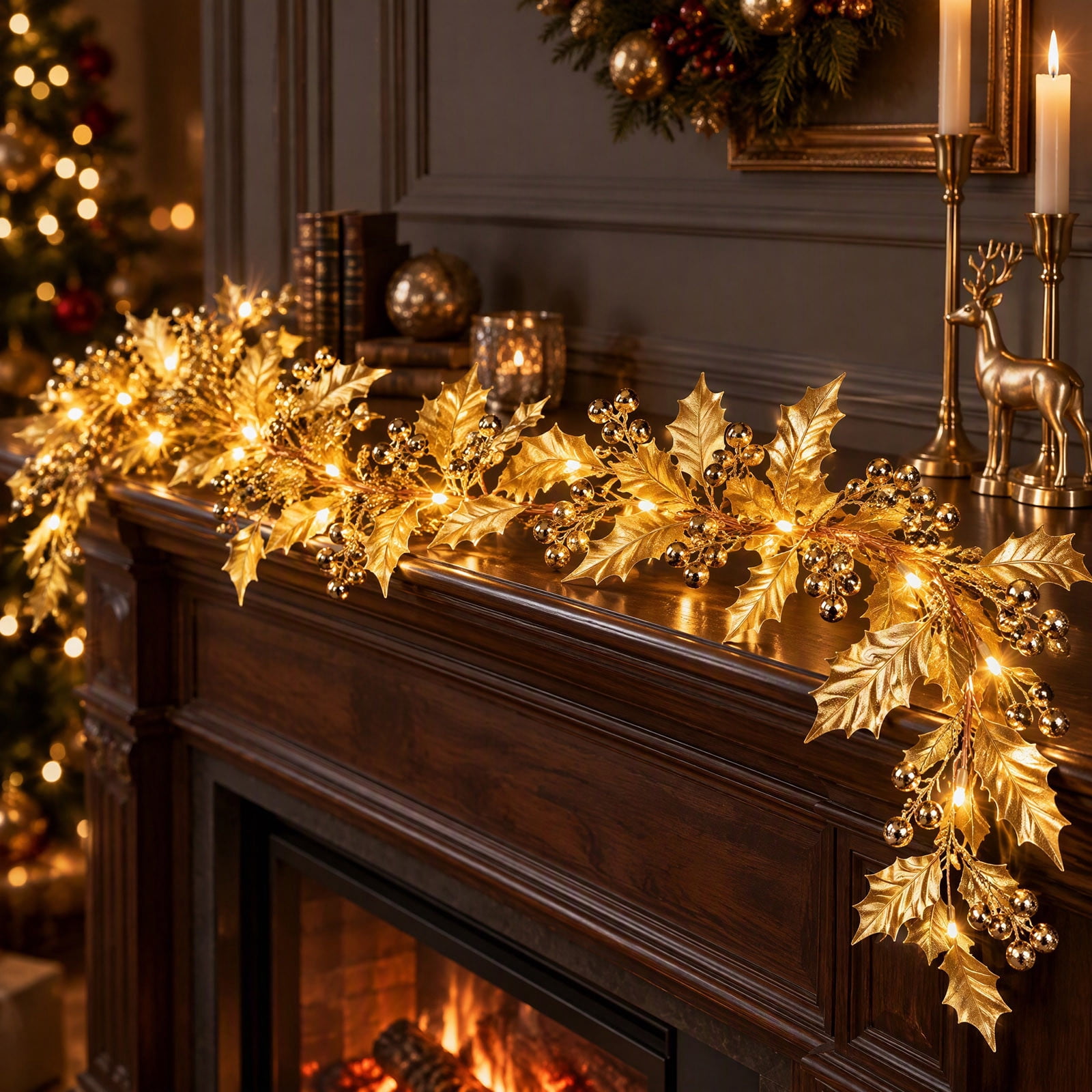 Vine Display Lighted Christmas Garland, Artificial Branch Vine, Drape a Festive ...