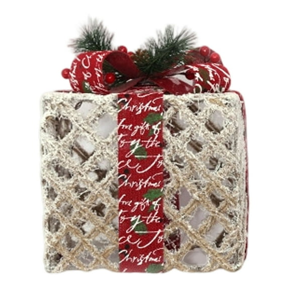 Lighted Christmas Gift Boxes Decorations,3PCS Pre-Lit LED Light Up Ornament Set with Snowflake Design,Battery Operated Indoor Outdoor Use for Home,Yard,Party,Xmas Tree,and Lawn Festive Holiday Decor