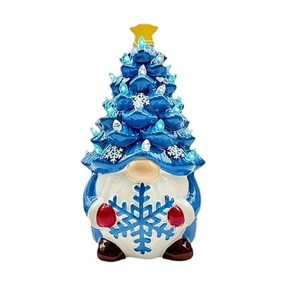 Lighted Christmas Gnome Tree, Ceramic Christmas Tree Gnome, Ceramic Christmass Trees That Light Up, Christmas Old Man Trees with Multicolored Lights, Mini Xmas Holiday Decor