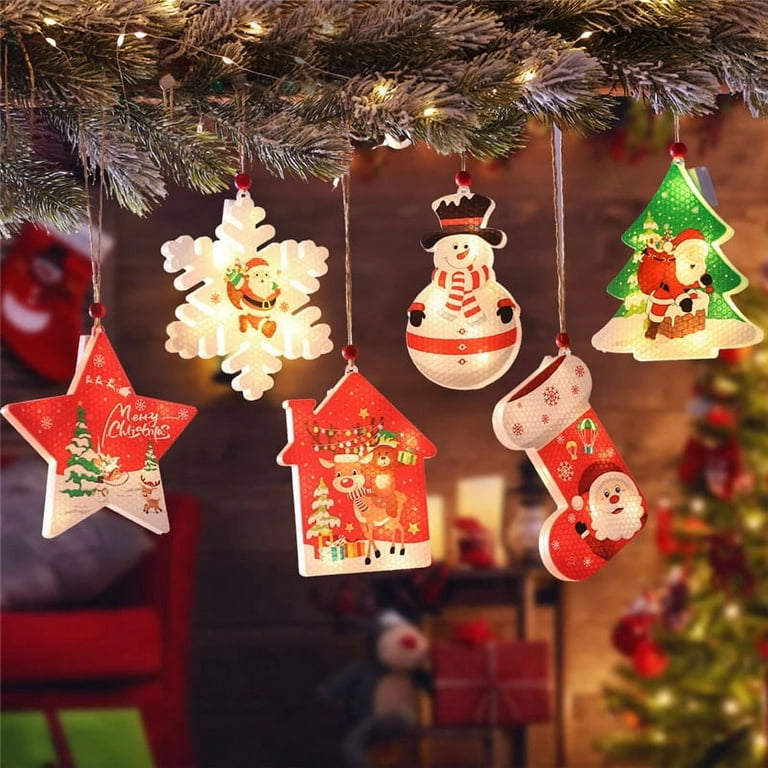 Elegant Christmas decoration - snowflakes and wood mobile