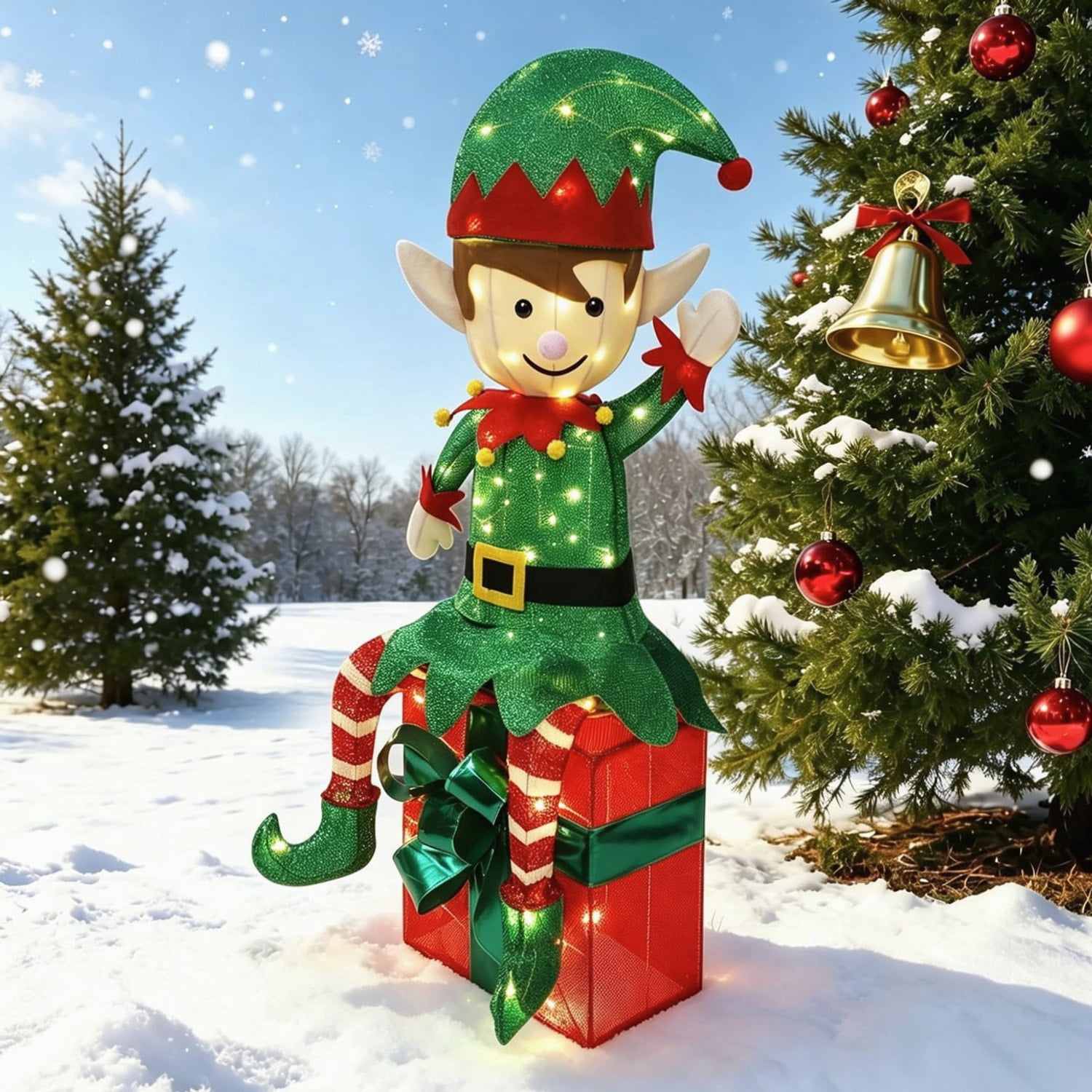 Santa Elf Project Lighted Christmas Outdoor Decor, 39.5