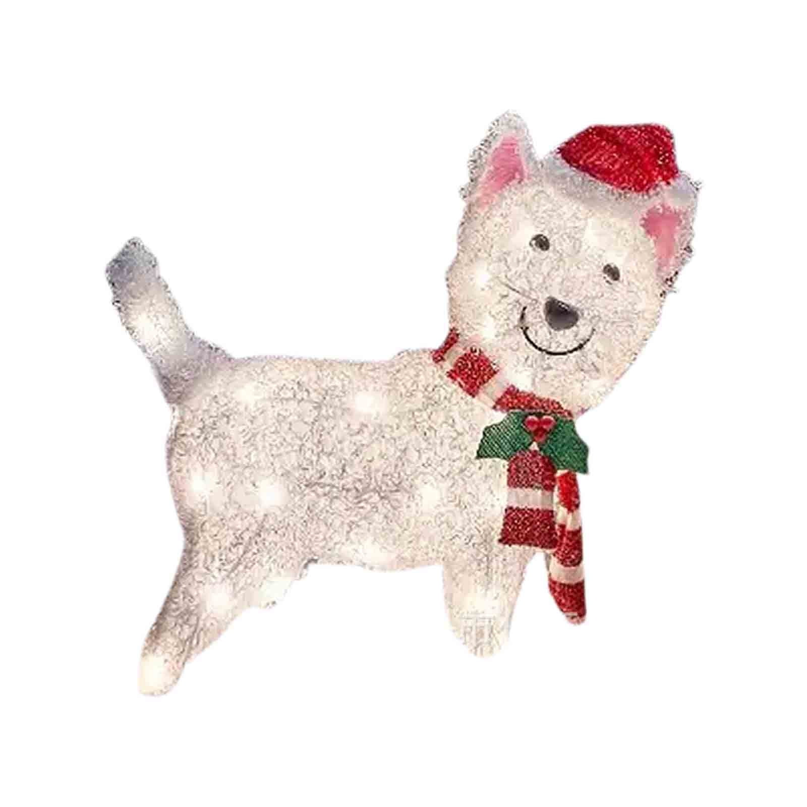 Light Up Christmas Dog Lawn Ornament 