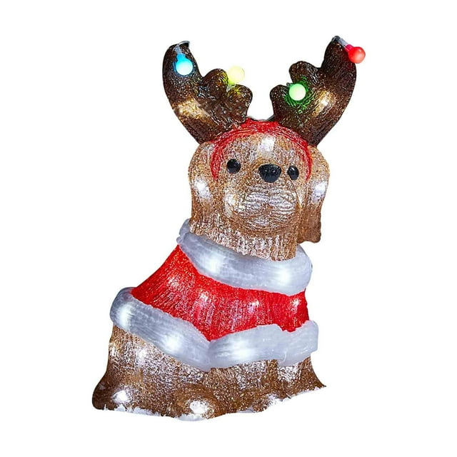 Light Up Christmas Dog Lawn Ornament 