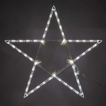 Lighted Christmas Outdoor Star - Cool White LED Decoration, Folding Star Decor