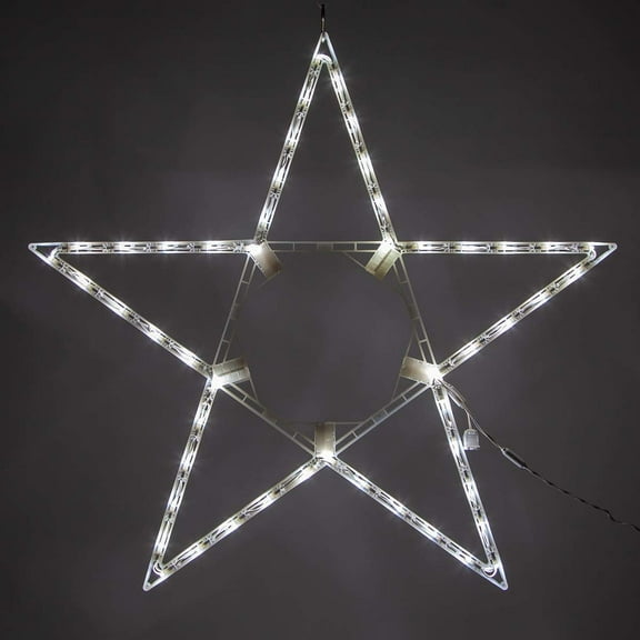 Lighted Christmas Outdoor Star - Cool White LED Decoration, Folding Star Decor