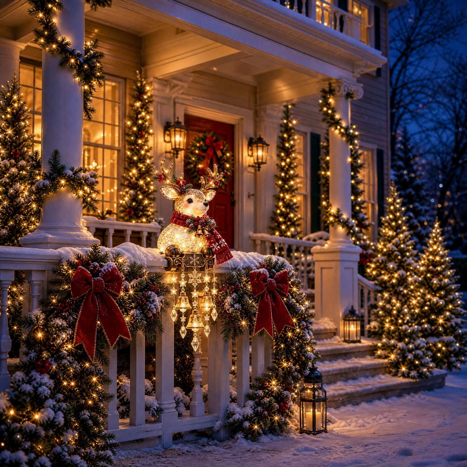 Clothes Rails Designs Lighted Christmas Railing Figurine, Character Designs - Christmas Porch ...