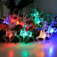 thumbnail image 1 of Lighted Christmas Reindeer Family, Outdoor 3 Piece Deer Yard Decoration with Multicolor LEDs, Winter Holiday Front Lawn Decor, Weather Resistant Buck Doe Fawn, 1 of 4
