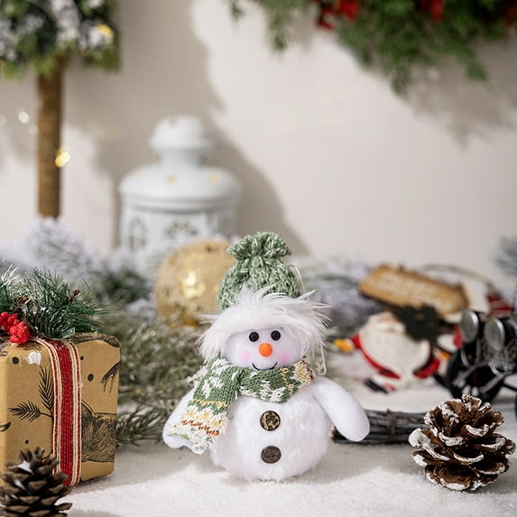 Lighted Christmas Snowman Decorations, Light Up Mini Snowman, Battery Operated Snowman Ornaments for Indoor Christmas Decor Gifts