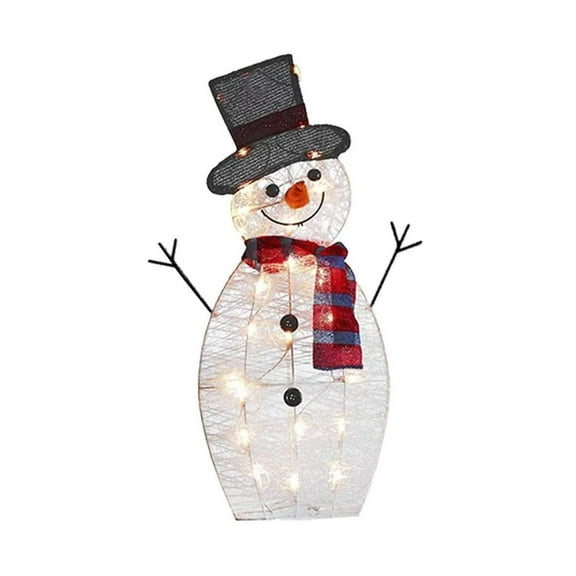 Lighted Christmas Snowman Outdoor Decorations, Waterproof Luminous Snowman Family Yard Decor with LED Lights, Holiday Garden Lawn Patio Ornament for Christmas Winter Party