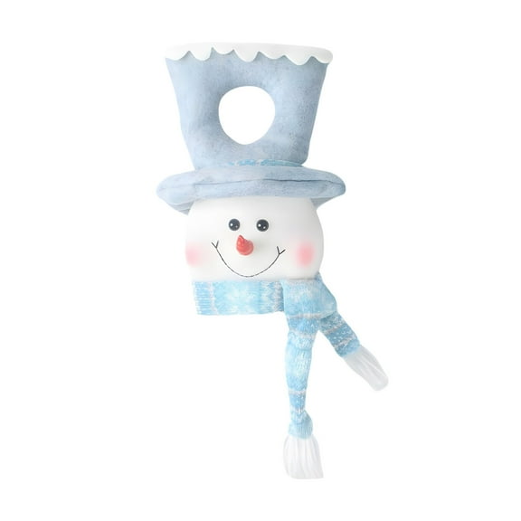 Lighted Christmas Snowman, Plush Snowman Head with Lights Decorations for Indoor Outdoor Home Holiday Party