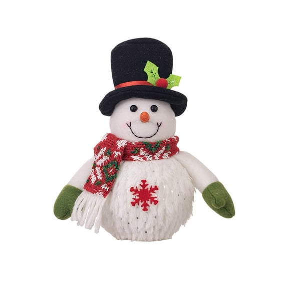 Lighted Christmas Table Decorations, LED Lighting Snowman Tabletop Figurine, Light Up Winter Xmas Decor Snowman Holiday Present for Home Indoor Kitchen Room Holiday Party, 10 Inch