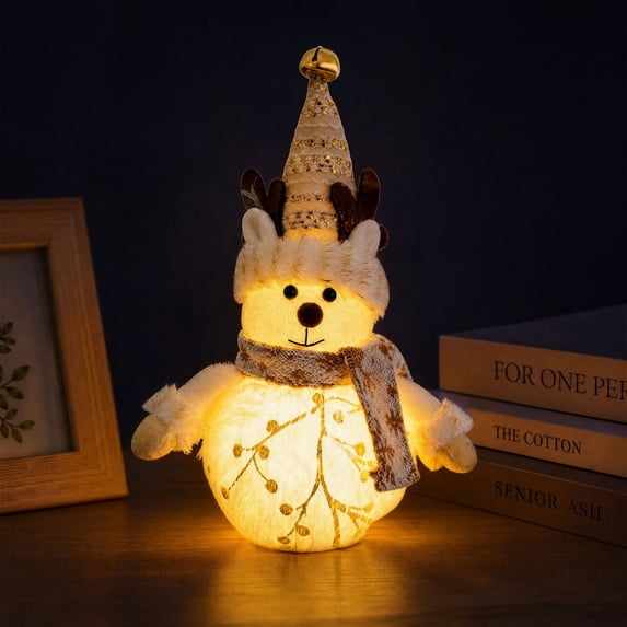 Lighted Christmas Tabletop Ornament, LED Glowing Reindeer Holiday Figurine, Christmas Decor for Table, Mantel and Home
