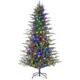 thumbnail image 1 of Lighted Christmas Tree, 7.5Ft Artificial Christmas Tree with Warm White and Colorful Lights, 8 Adjustable Lights Modes, Twinkle Christmass Trees, Premium Hinged Design, Easy to Assemble, Metal Base, 1 of 9
